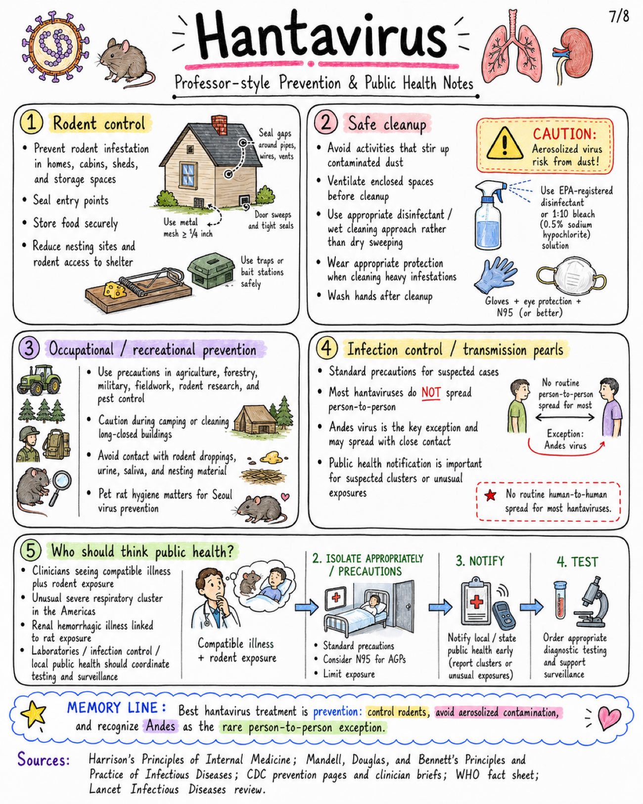 Hantavirus Notes: HCPS vs HFRS, Symptoms, Diagnosis & Treatment - Medicine - Infectious Diseases page 7 of 8 | medical study notes