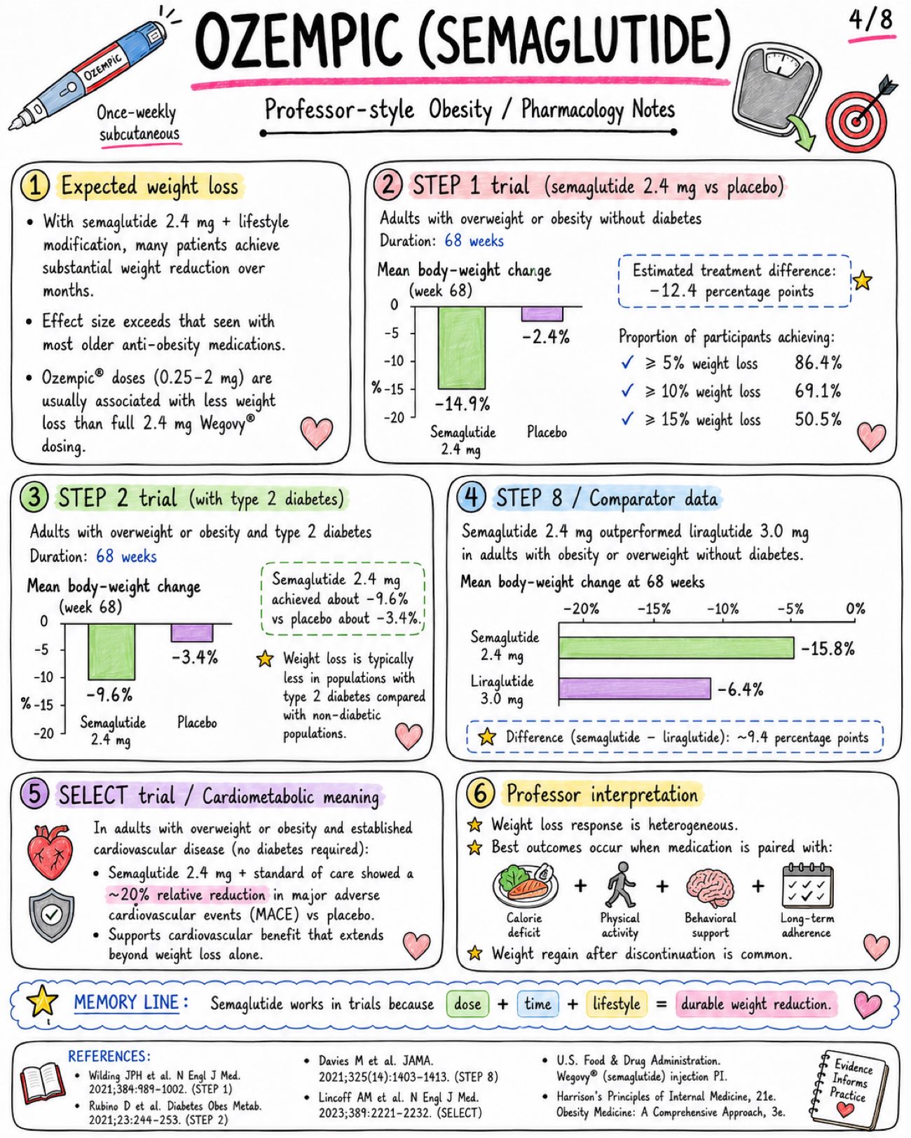 Ozempic (Semaglutide) for Obesity and Type 2 Diabetes - Medicine - Drugs page 4 of 8 | medical study notes